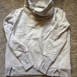 Athleta Light Gray Fleece-Lined Sweatshirt